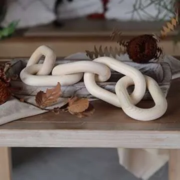 Wood Chain Link Decor | Decorative Bead Garland Set | Boho Aesthetic