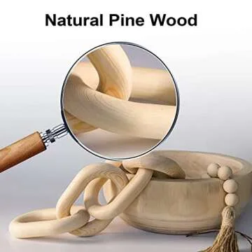 Wood Chain Link Decor | Decorative Bead Garland Set | Boho Aesthetic