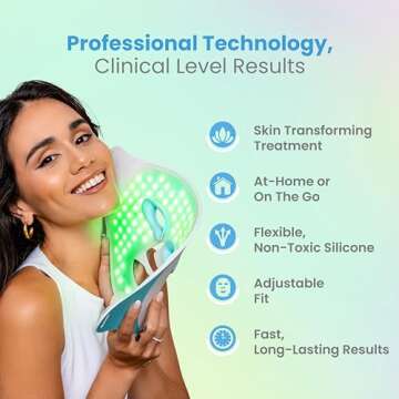 Pure Daily Care Luma Mask PRO l Soft Silicone LED Masks for Face, Neck & Decollete l 7 Color Modes I All Skin Types