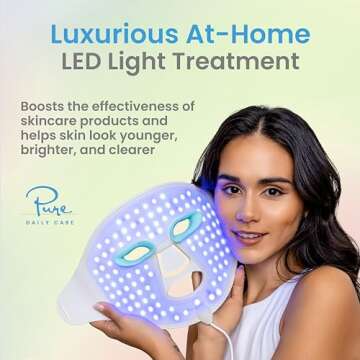 Pure Daily Care Luma Mask PRO l Soft Silicone LED Masks for Face, Neck & Decollete l 7 Color Modes I All Skin Types