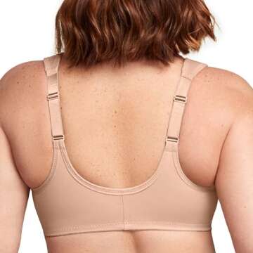 Glamorise Full Figure Plus Size Wonderwire Front-Closure Bra Underwire #1245 Café