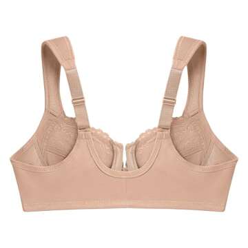 Glamorise Full Figure Plus Size Wonderwire Front-Closure Bra Underwire #1245 Café