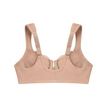 Glamorise Full Figure Plus Size Wonderwire Front-Closure Bra Underwire #1245 Café