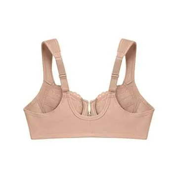 Glamorise Full Figure Plus Size Wonderwire Front-Closure Bra Underwire #1245 Café