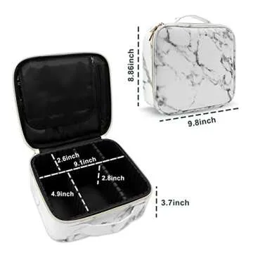 Stylish Marble Makeup Organizer with Adjustable Sections
