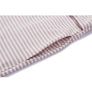 MEROKEETY Womens Summer Sleeveless Striped T Shirt Dress Casual Crew Neck Tie Waist Mini Dresses Pink