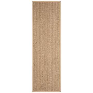 SAFAVIEH Natural Fiber Collection Runner Rug - 2'6" x 6', Natural & Beige, Border Herringbone Seagra...