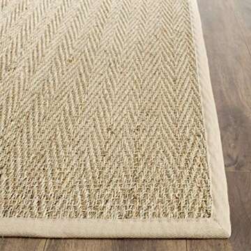 SAFAVIEH Natural Fiber Collection Runner Rug - 2'6" x 6', Natural & Beige, Border Herringbone Seagrass Design, Easy Care, Ideal for High Traffic Areas in Living Room, Bedroom (NF115A)