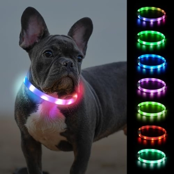 Joytale Light Up Dog Collar, Rainproof LED Dog Collar Rechargeable, 9 Flashing Modes, Glow Collars f...