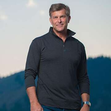 SCOTTeVEST SJ Qzip Pullover for Men - 3 Hidden Pockets - Lightweight Moisture Wicking Quarter-Zip for Travel & More (Black, XXL)