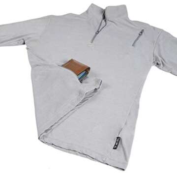 SCOTTeVEST SJ Qzip Pullover for Men - 3 Hidden Pockets - Lightweight Moisture Wicking Quarter-Zip for Travel & More (Black, XXL)