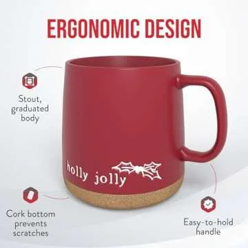 American Atelier Christmas Mug Set - 15oz Stoneware Mugs