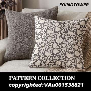 Foindtower Floral Throw Pillow Covers Set of 2