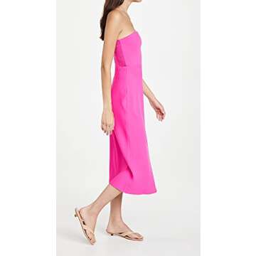 Amanda Uprichard Women's Mandy Midi Dress, Hot Pink, M