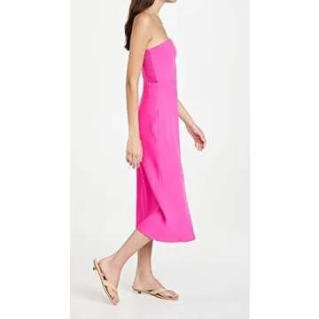 Amanda Uprichard Women's Mandy Midi Dress, Hot Pink, M