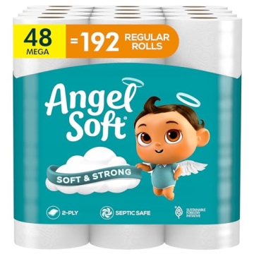 Angel Soft Toilet Paper with 48 Mega Rolls for Comfort