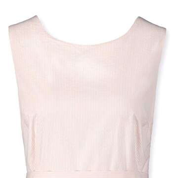 Hope & Henry Women's Woven Sleeveless Fit and Flare Seersucker Dress