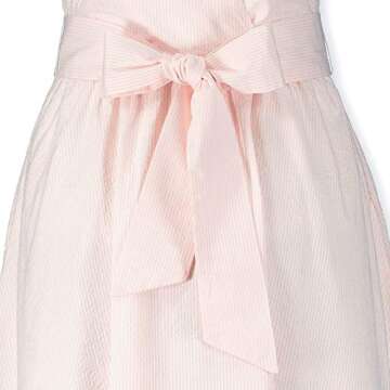Hope & Henry Women's Woven Sleeveless Fit and Flare Seersucker Dress