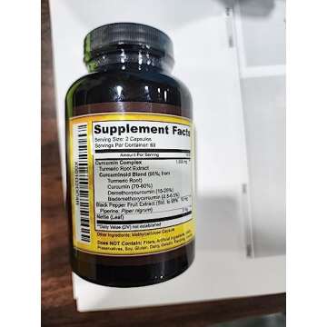 Key Nutrition Turmeric Curcumin Complex with Piperine, 100% Pure - 120 Capsules