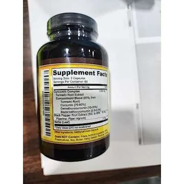 Key Nutrition Turmeric Curcumin 100% Pure Complex - 120 Capsules