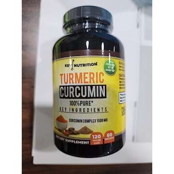 Key Nutrition Turmeric Curcumin Complex with Piperine, 100% Pure - 120 Capsules