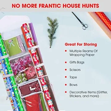 Primode Hanging Organizer for Wrapping Paper and Gift Supplies