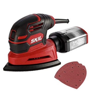 SKIL Corded Detail Sander with Sanding Paper and Dust Box - Perfect for Home Projects