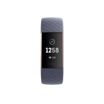 Fitbit Charge 3 Fitness Activity Tracker - Rose Gold/Blue Grey, One Size (S & L Bands Included)