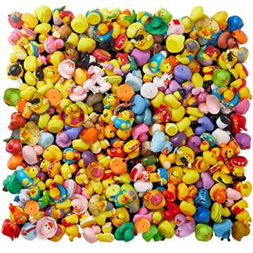 ValenLyra 100 Pack Rubber Duck for Jeeps Ducking - 2" Bulk Floater Duck for Kids - Baby Bath Toy Ass...