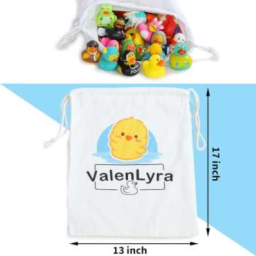 ValenLyra 100 Pack Rubber Duck for Jeeps Ducking - 2" Bulk Floater Duck for Kids - Baby Bath Toy Assortment with Bag - Party Favors, Bath Time, Birthdays, and More (100 Varieties)