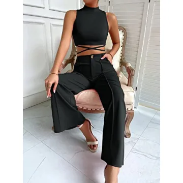 MakeMeChic Women's 2 Piece Stylish Outfit Set