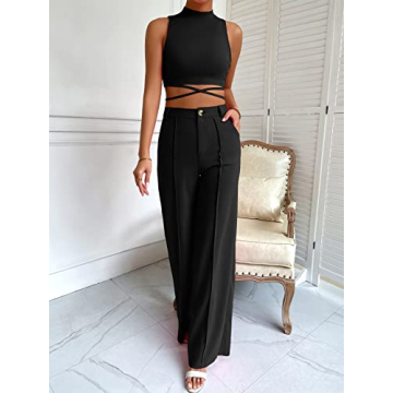 MakeMeChic Women's 2 Piece Stylish Outfit Set