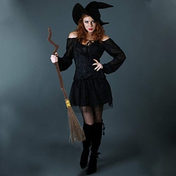 Skeleteen Realistic Witch Broomstick Costume Accessory