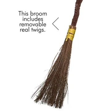 Skeleteen Realistic Witch Broomstick Costume Accessory