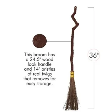Skeleteen Realistic Witch Broomstick Costume Accessory