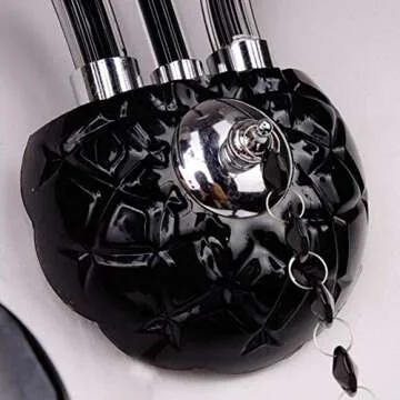 SkyTalent Black Modern Crystal Wall Lamp, E12 Wall Sconces Gothic Decoration Wall Light for Dining Room, Bedroom Bedside, Living Room,Hallway (Double Head,Type A), QEGQC