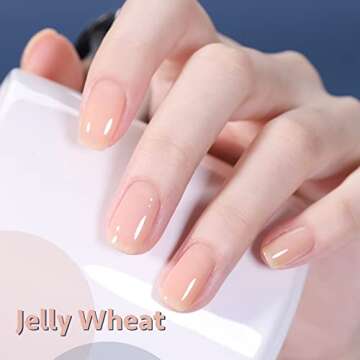 GAOY Jelly Nude Gel Nail Polish, 16ml Sheer Nautral Gel Polish, UV Light Cure for Nail Art DIY, Color 1078