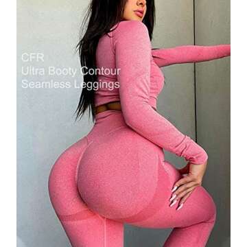 CFR Womens High Waist Leggings Workout Butt Lifting Leggings Booty Scrunch Butt Yoga Pants #0 Pink S