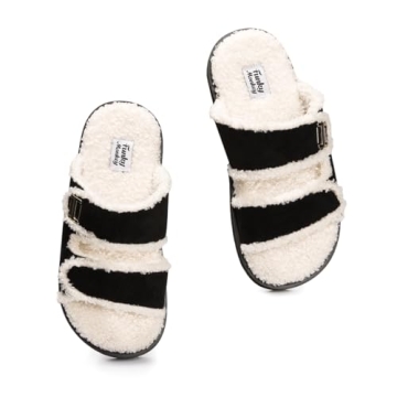 FUNKYMONKEY Women's Faux Fur Slippers Comfort & Style