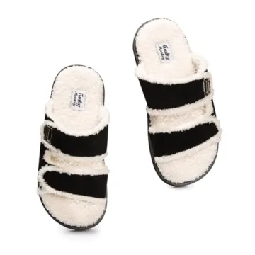 FUNKYMONKEY Women's Faux Fur Slippers Comfort & Style