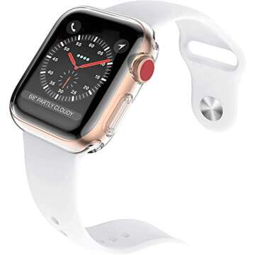 [2-Pack] Julk 42mm Case for Apple Watch Series 3 Series 2 Screen Protector, Overall Protective Case TPU HD Ultra-Thin Cover for iWatch, Transparent