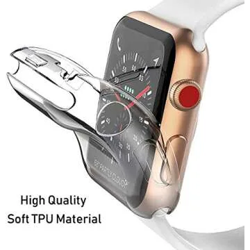 [2-Pack] Julk 42mm Case for Apple Watch Series 3 Series 2 Screen Protector, Overall Protective Case TPU HD Ultra-Thin Cover for iWatch, Transparent