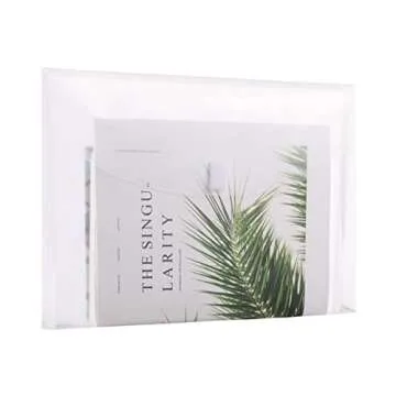 TIENO Legal Envelopes with Hook and Loop Closure Clear Document File Folders Poly Expanding Organizer 24 Packs