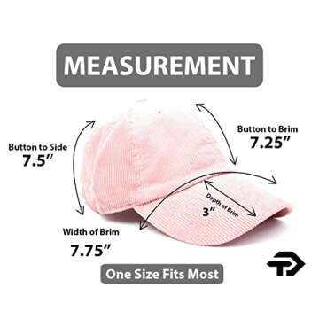 Classic Corduroy Hat for Men Adjustable Vintage Style