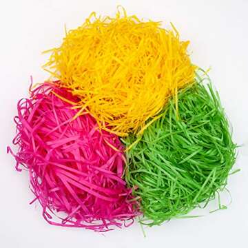 AUCHOIS 10.5oz Easter Grass - Recyclable Decoration in 3 Colors