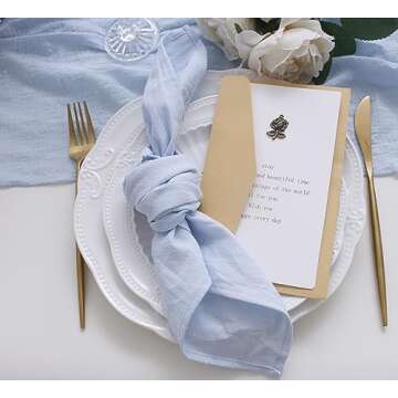 JINVASE Dinner Cloth Napkins Bulk,100% Soft Cotton Linen Napkins,Washable Napkins with Hemmed Edges ...
