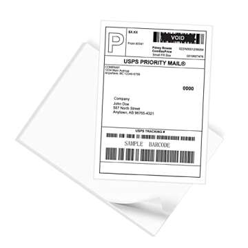 9527 Product Full Sheet Shipping Labels, 8-1/2" x 11" Blank White Sticker Paper, Self Adhesive Address Labels for Laser/Inkjet Printers, 500 Labels