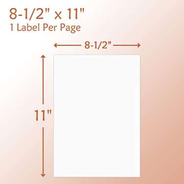 9527 Product Full Sheet Shipping Labels, 8-1/2" x 11" Blank White Sticker Paper, Self Adhesive Address Labels for Laser/Inkjet Printers, 500 Labels
