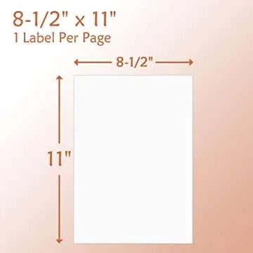 9527 Product Full Sheet Shipping Labels, 8-1/2" x 11" Blank White Sticker Paper, Self Adhesive Address Labels for Laser/Inkjet Printers, 500 Labels