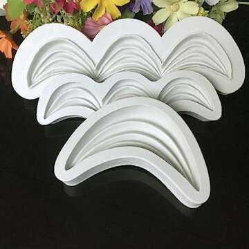 AEGYPIUS Fondant Molds, 3 Pcs Wave Shaped Silicone Fondant Molds for Cake Decorating, Silicone Molds...